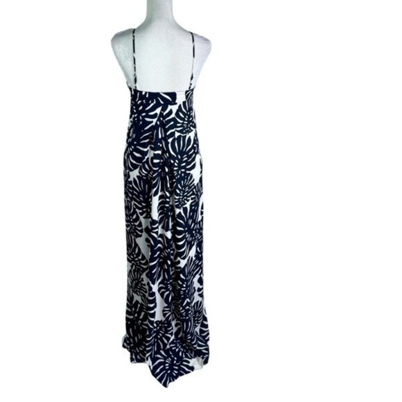 Karina Grimaldi Lotus Maxi Dress in Navy Palm Print Size XS - Picture 3 of 11